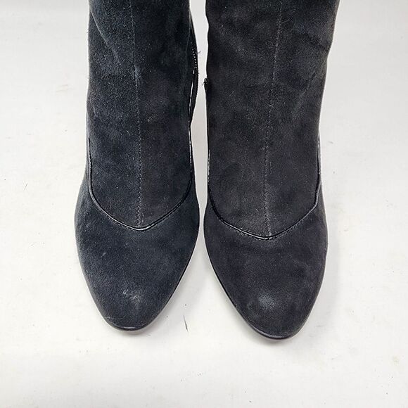 Sofft Lograno Black Suede Leather Knee High Cuffed Boots Zip Button Size 5.5M - Picture 8 of 16